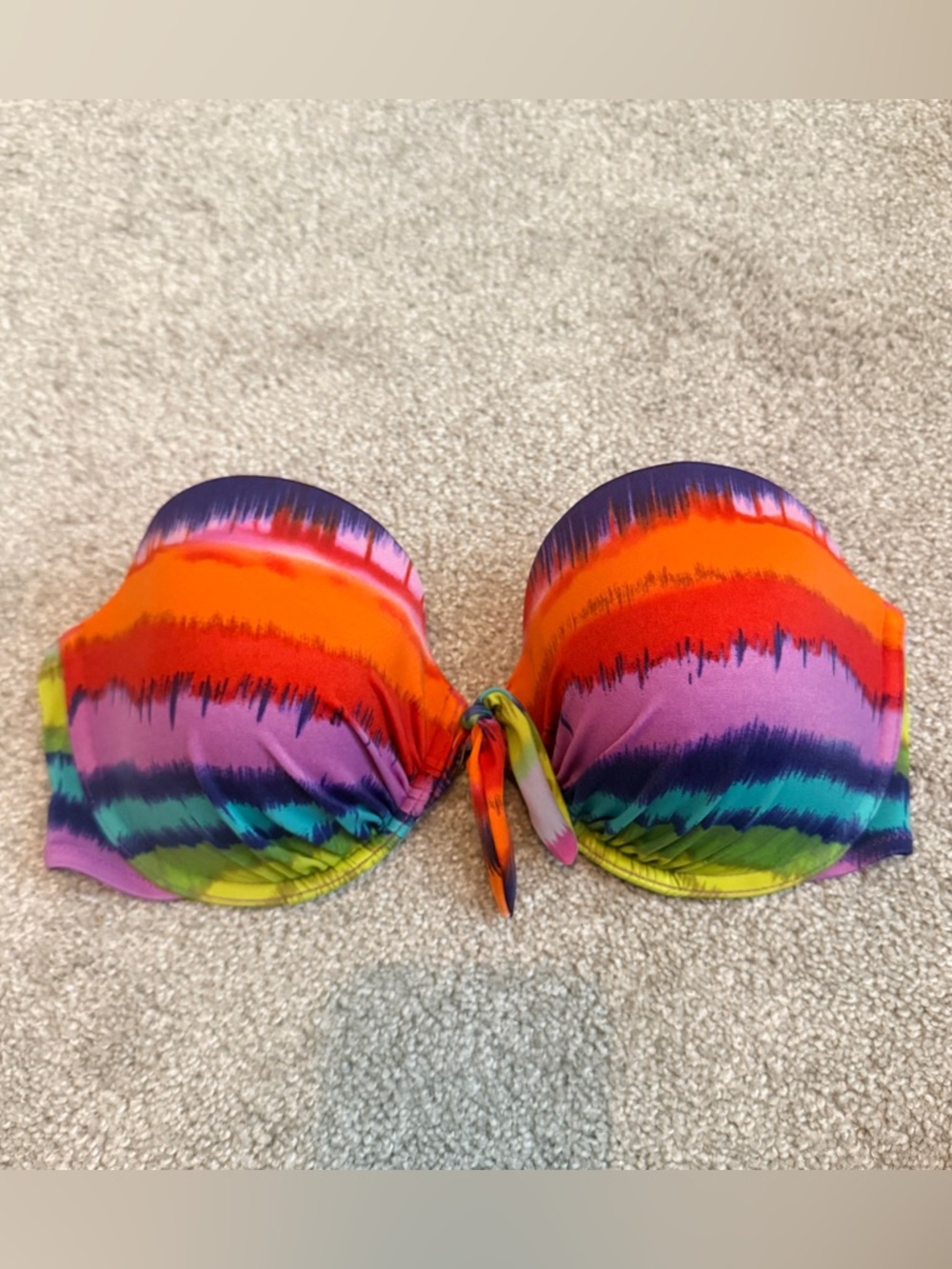 Victoria’s Secret Bright Rainbow Colors Push Up Bikini Strapless Top 36D